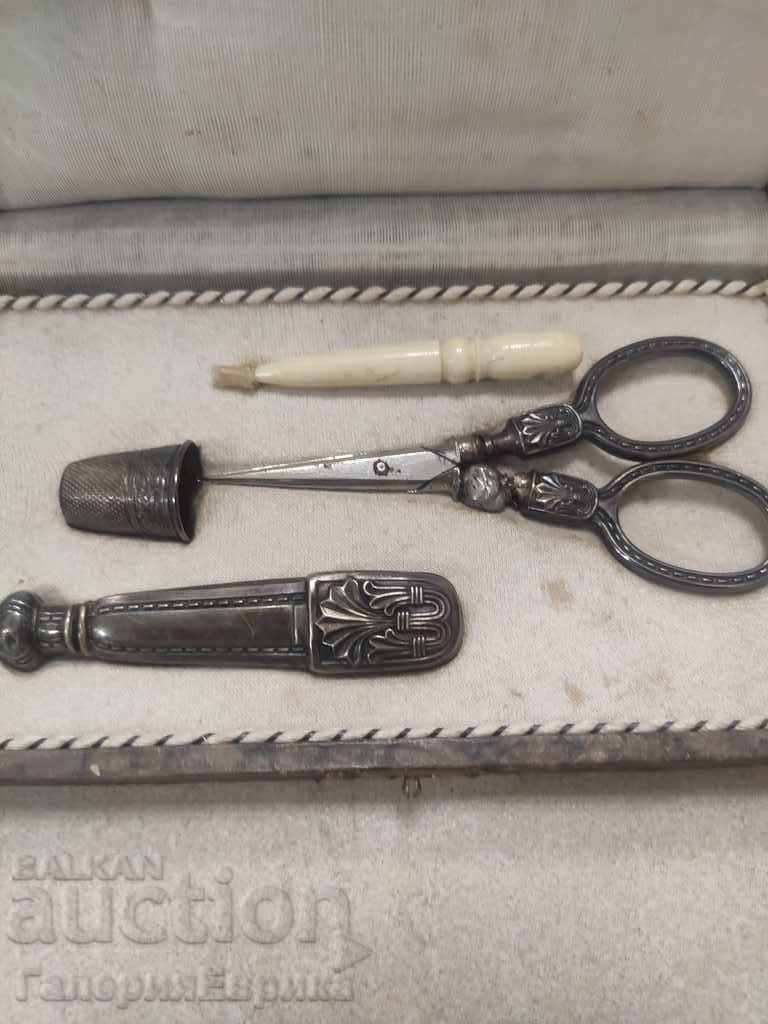 Old sewing kit silver ivory with price 149.00 BGN | € 76.18 Old sewing kit silver ivory with price 149.00 BGN | € 76.18