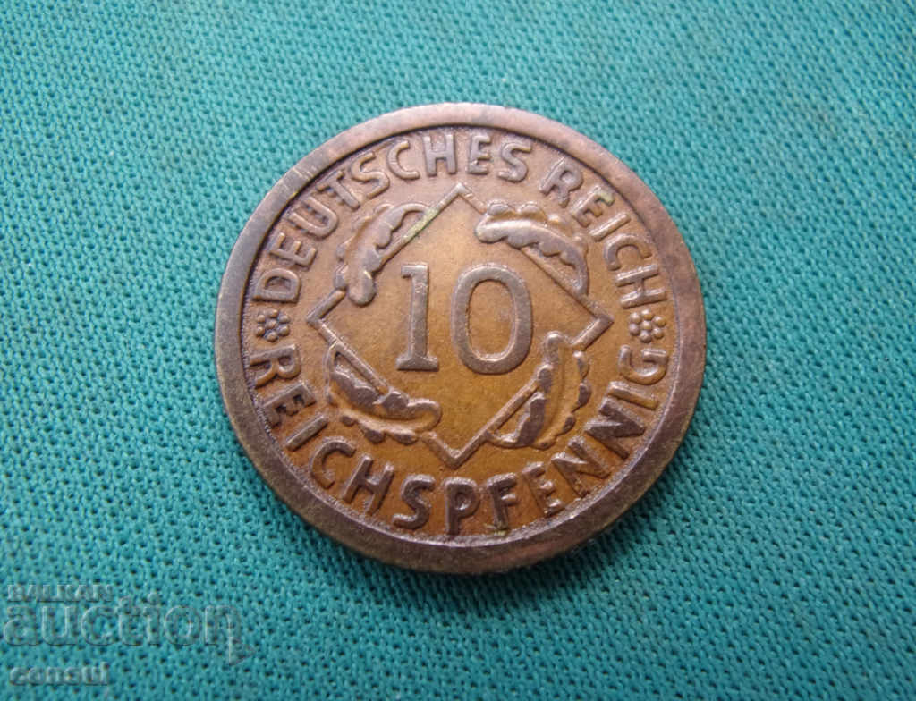 Γερμανία - Βαϊμάρη - 10 Reich Pfennig 1930 F Rare