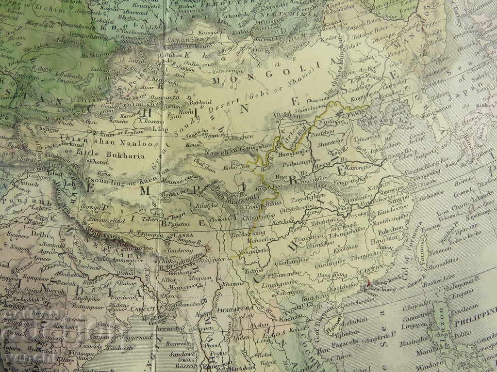 1853 - MAP OF ASIA - LARGE - ORIGINAL + - 5