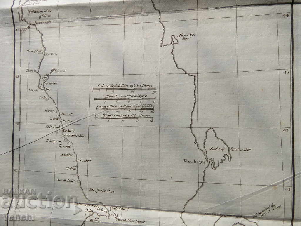 Auction 1783 - CASPIAN SEA MAP - LARGE - ORIGINAL + Auction 1783 - CASPIAN SEA MAP - LARGE - ORIGINAL +