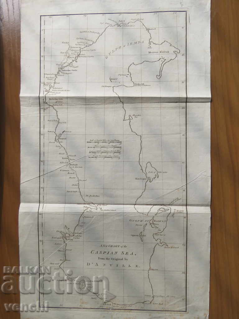 1783 - CASPIAN SEA MAP - LARGE - ORIGINAL +