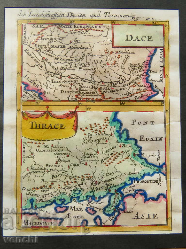 1719 - MAP OF THRACIA AND DACIA - COPY