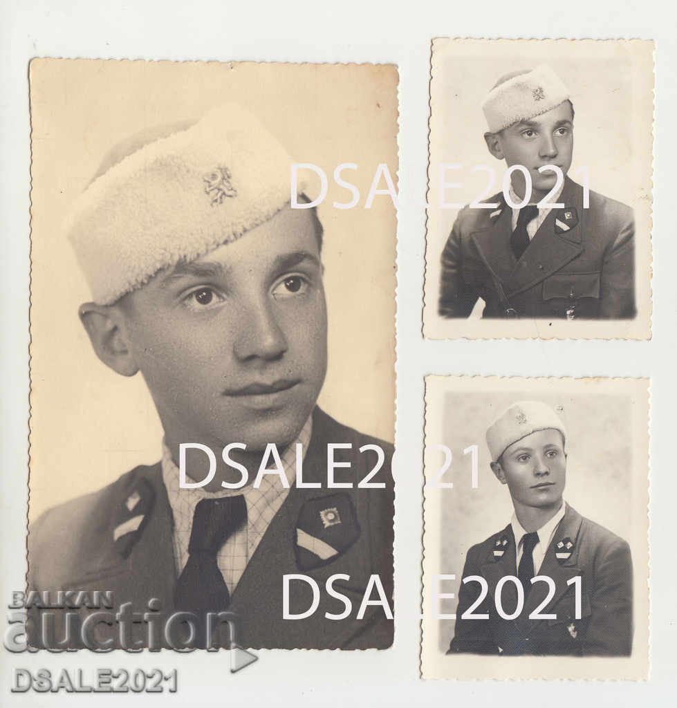 Regatul Bulgariei Al Doilea Război Mondial Brannik uniforme de ofițer fotografii 3buc.