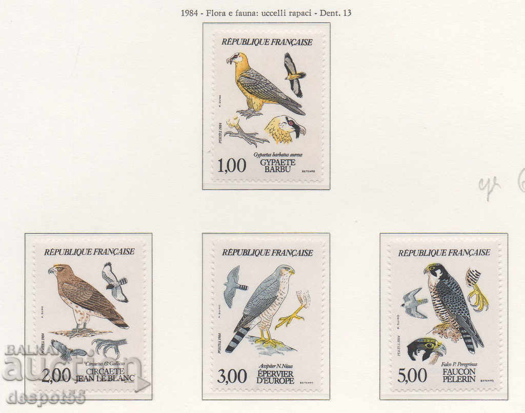 1984. France. Birds of prey.