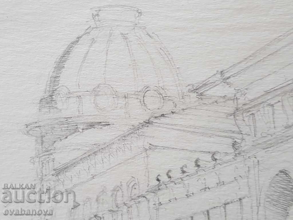 Auction Master drawing Toma Petrov(1908-1972) Gradxa drawing Auction Master drawing Toma Petrov(1908-1972) Gradxa drawing