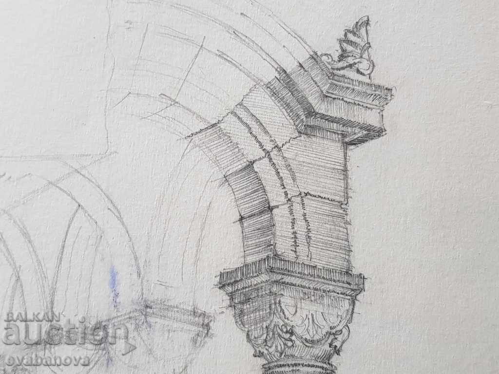 Masterful pencil drawing by Toma S. Petrov The Synodal Palace - 6 Masterful pencil drawing by Toma S. Petrov The Synodal Palace - 6