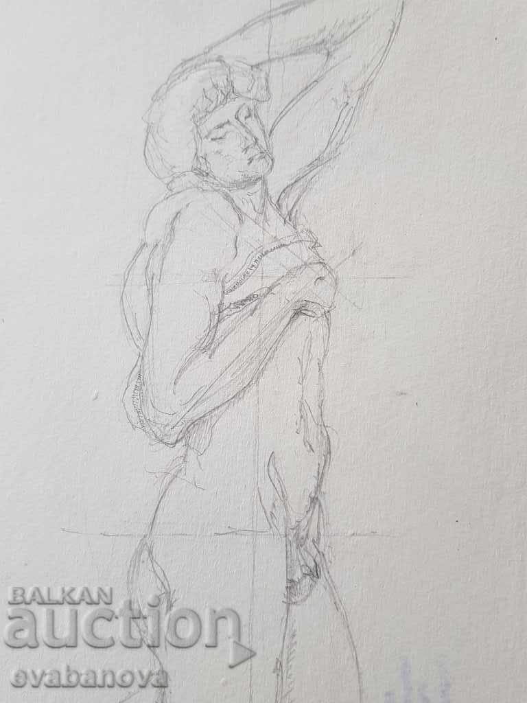 Delivery of Master drawing Toma Petrov(1908-1972) Nude body 1946 Delivery of Master drawing Toma Petrov(1908-1972) Nude body 1946