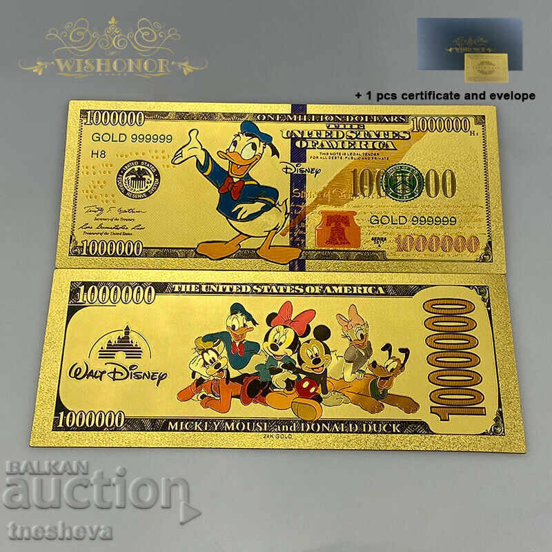 Σετ 5 τμχ. Disney Δολάριο ΗΠΑ - Χρυσό φύλλο - 5 Σετ 5 τμχ. Disney Δολάριο ΗΠΑ - Χρυσό φύλλο - 5