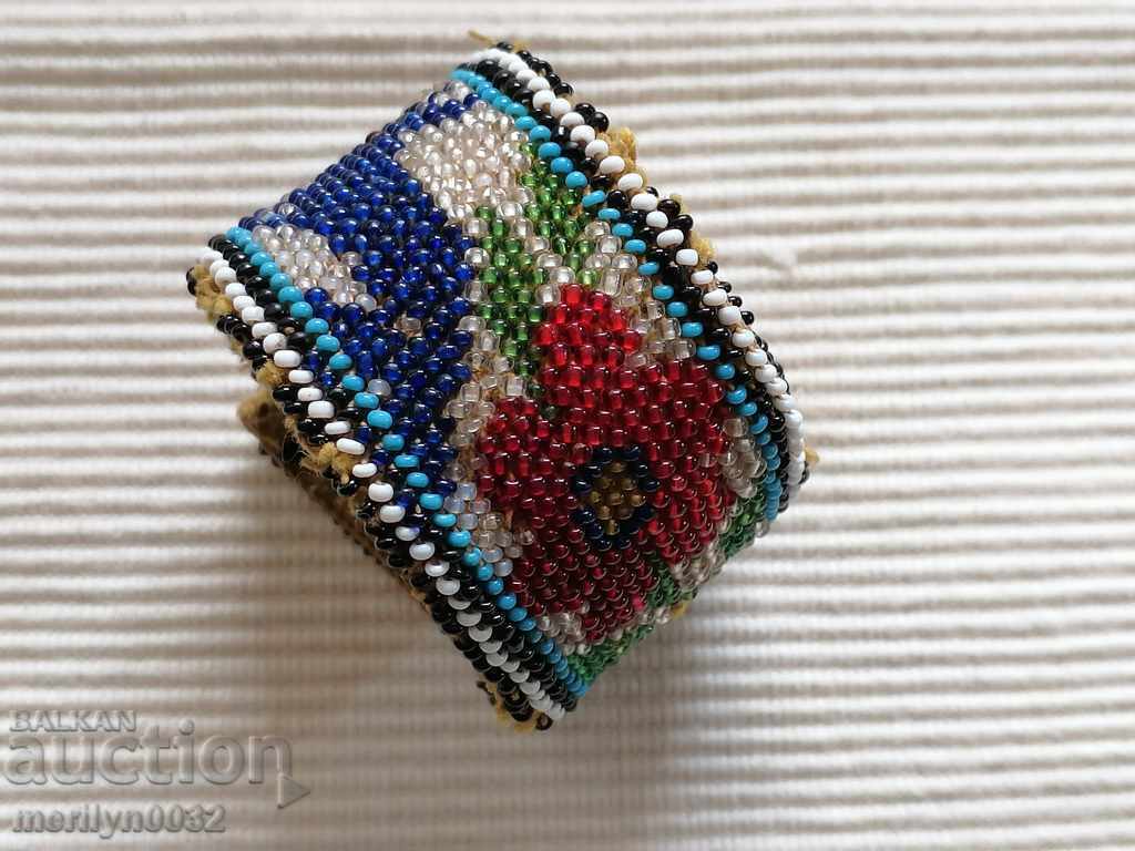 Curea costum cu margele Curea albastra cu margele - 7