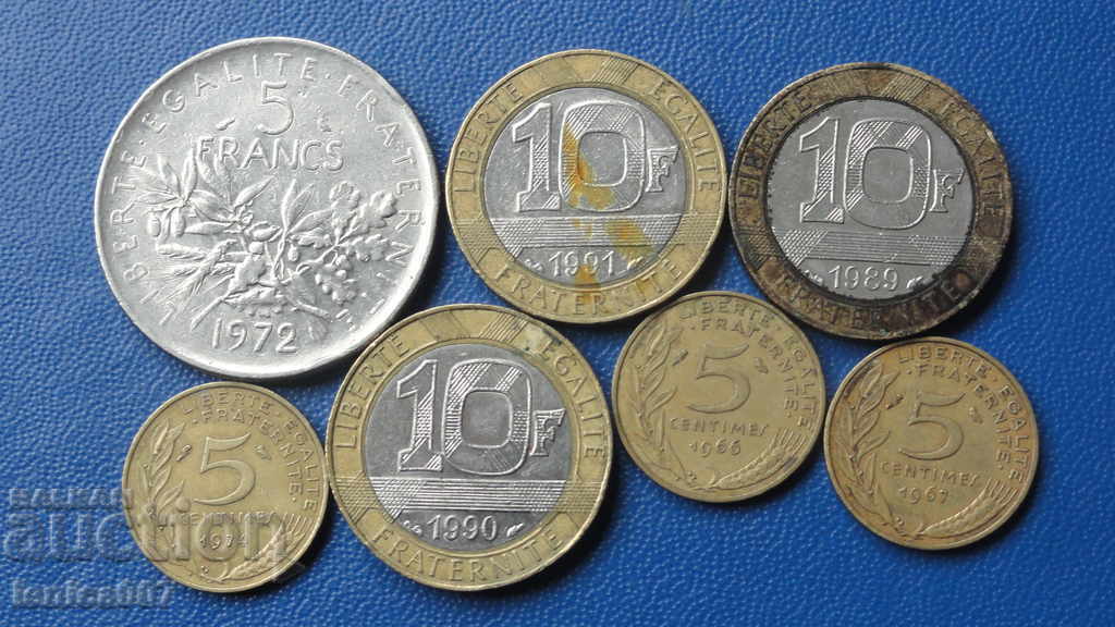 France - Coins (7 pieces) with price 5.60 BGN | € 2.86 France - Coins (7 pieces) with price 5.60 BGN | € 2.86