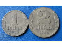 Iugoslavia 1938 - 1 și 2 dinari