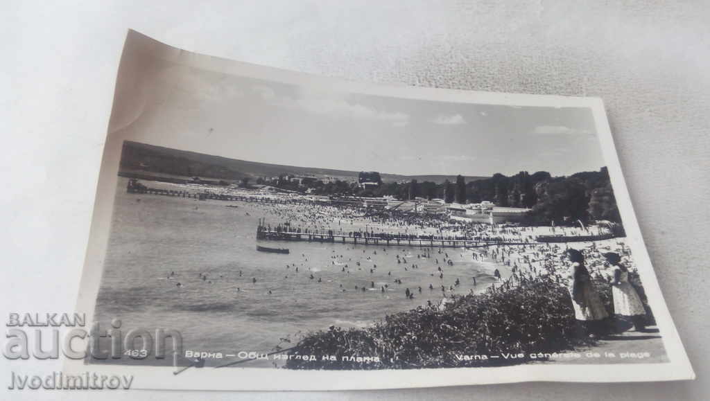 Пощенска картичка Варна Общ изглед на плажа