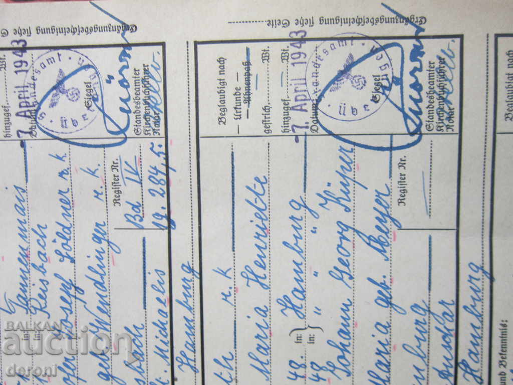 Old German document 3 Reich Original - 6 Old German document 3 Reich Original - 6