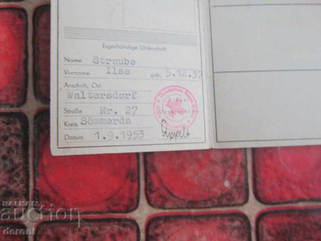 Auction  Old German document Red Cross map