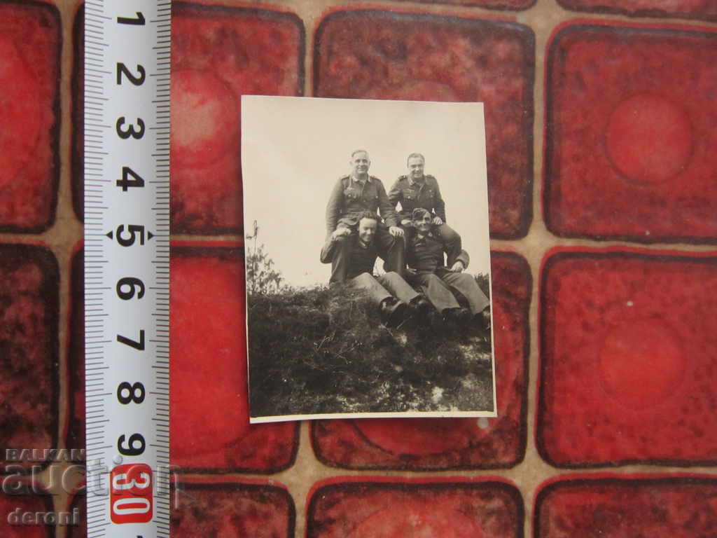 Old photo German soldier 3 Reich A4 Original