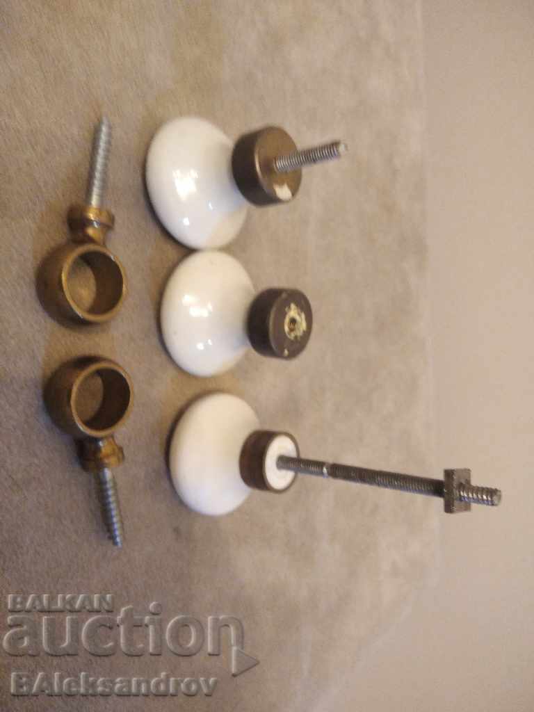 Lot of old porcelain furniture handles - 5 Lot of old porcelain furniture handles - 5