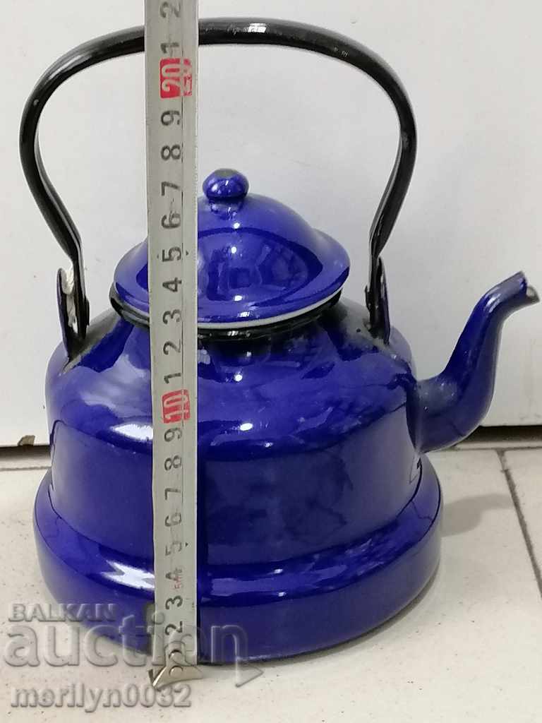 Enameled painted teapot from the saucepan dish with enamel jug pots - 6 Enameled painted teapot from the saucepan dish with enamel jug pots - 6