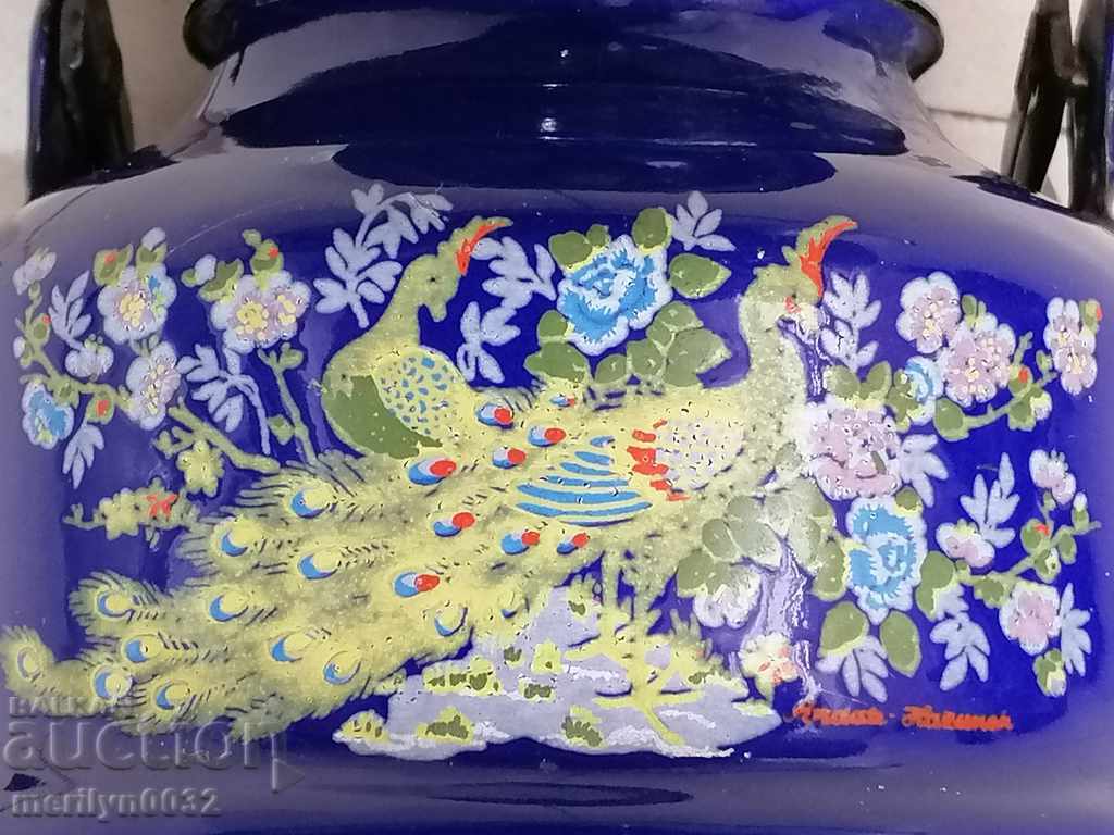Enameled painted teapot from the saucepan dish with enamel jug pots - 7 Enameled painted teapot from the saucepan dish with enamel jug pots - 7