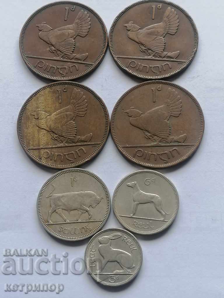 O mulțime de monede Irlanda, Irlanda diferiți ani