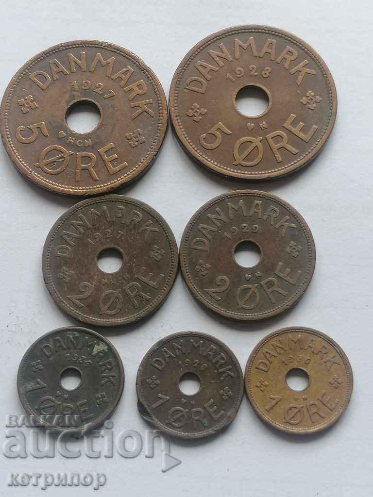 O mulțime de monede Danemarca ani diferiți
