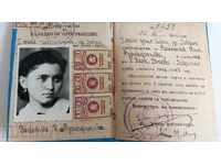 1946 ID CARD MINISTRY OF PUBLIC EDUCATION DOCUMENT