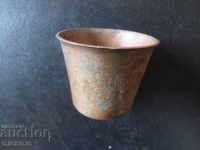 Old copper cup, engraved