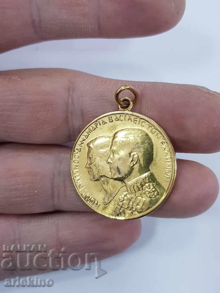 Auction  Silver gilded coin medallion 30 drachmas 1964