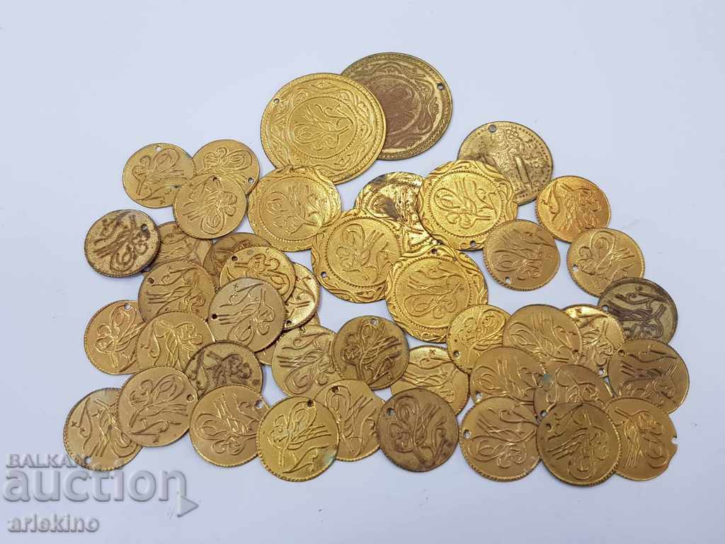 44 τεμ. χάλκινα επιχρυσωμένα νομίσματα για κοσμήματα Τουρκία