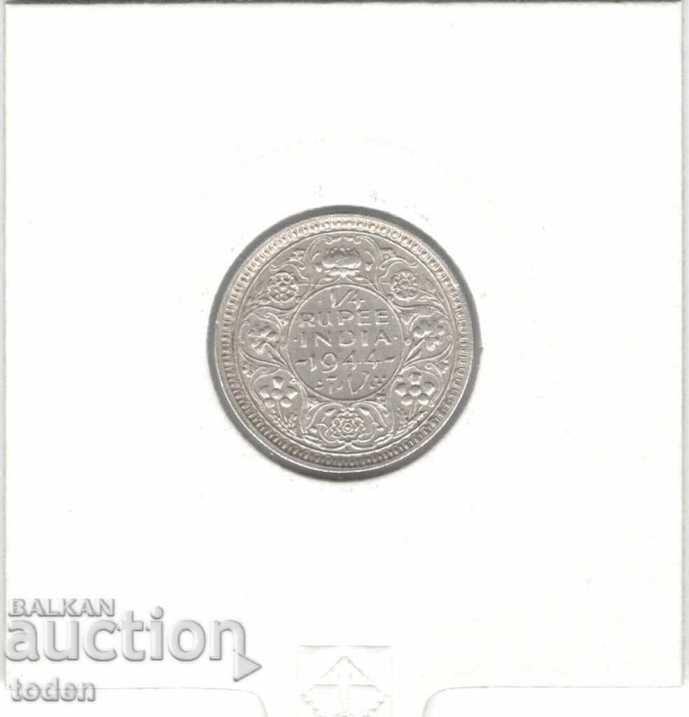 Δημοπρασία +Ινδία Βρετανική-¼ Ρουπία-1944 L-KM# 547-George VI-Silver