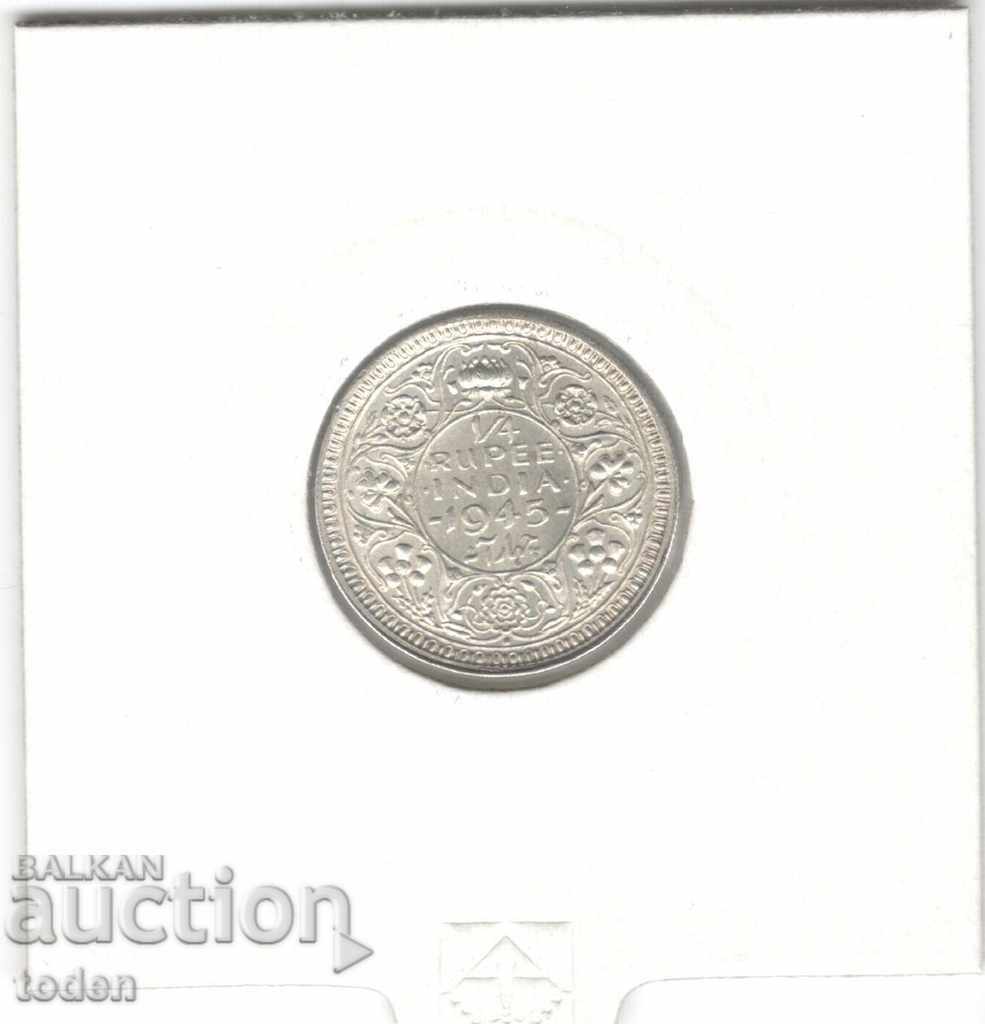 Аукцион +India British-¼ Rupee-1945-KM# 547-George VI-Silver Аукцион +India British-¼ Rupee-1945-KM# 547-George VI-Silver