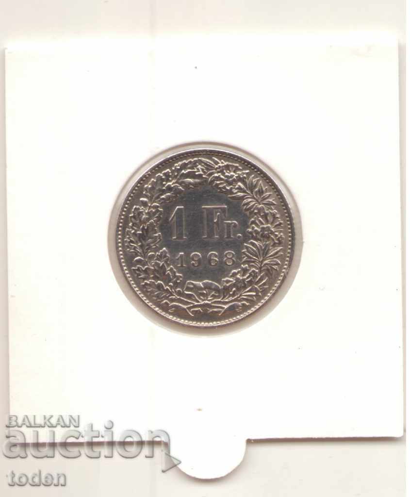 Auction Switzerland - 1 Franc - 1968 - KM# 24a Auction Switzerland - 1 Franc - 1968 - KM# 24a