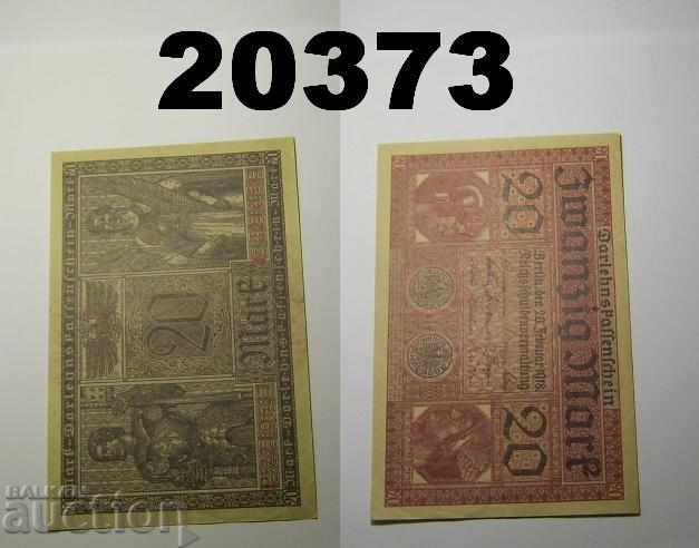Германия 20 марки 1918 AUNC