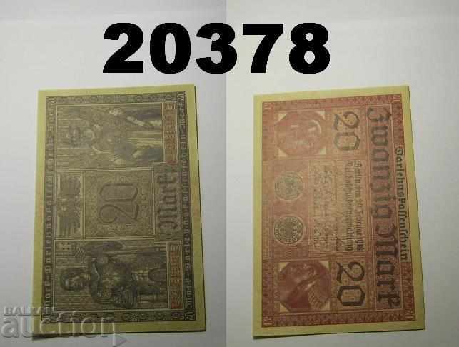 Германия 20 марки 1918 AU/UNC