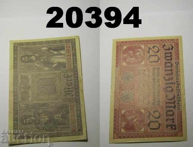 Германия 20 марки 1918 Отлична