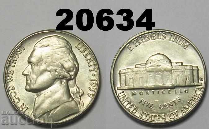 United States 5 cents 1959 D AUNC