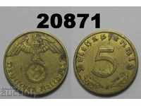 Germania 5 pfennig 1937 J swastika