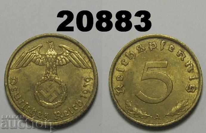 Германия 5 пфенига 1939 A свастика