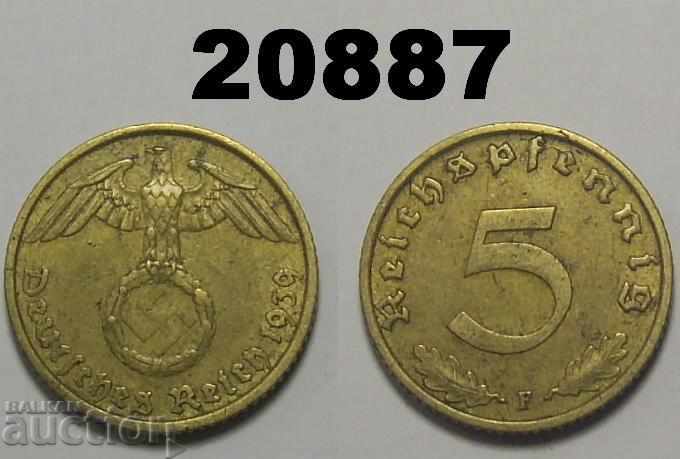 Γερμανία 5 pfennig 1939 F σβάστικα