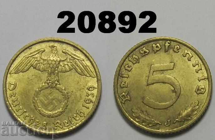 Γερμανία 5 pfennig 1939 J σβάστικα