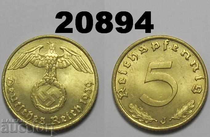 Germany 5 pfennig 1939 J swastika