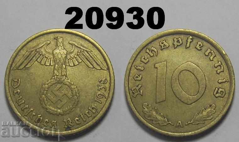 Германия 10 пфенига 1938 A свастика