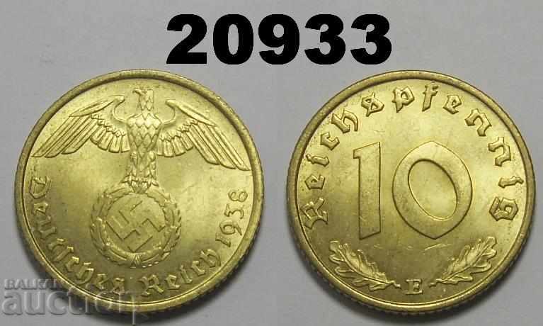 Germania 10 pfennig 1938 E zvastica