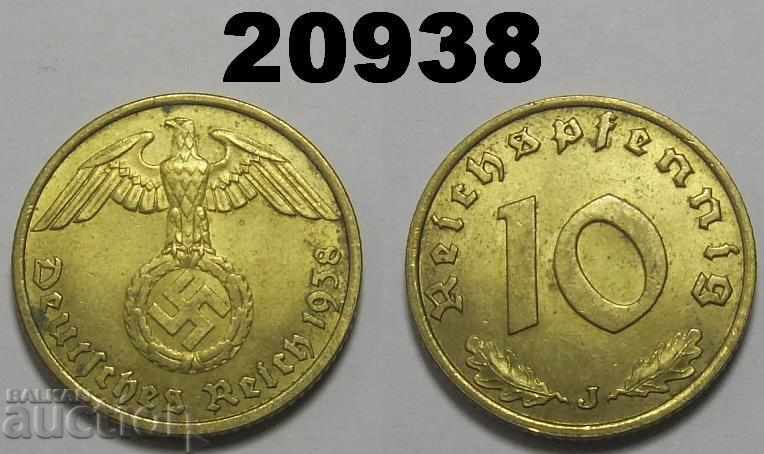Γερμανία 10 pfennig 1938 J σβάστικα
