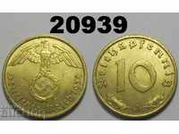 Germany 10 pfennig 1938 J swastika