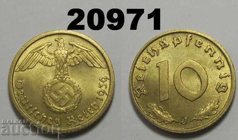 Germany 10 pfennig 1939 J swastika