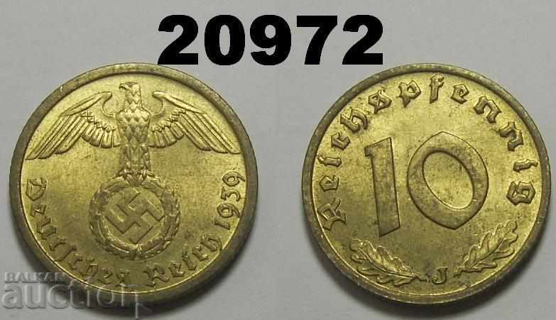 Германия 10 пфенига 1939 J свастика