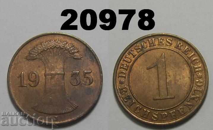 Germany 1 Reich Pfennig 1935 J