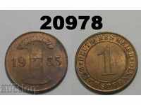 Germania 1 Reich Pfennig 1935 J