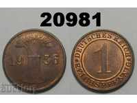 Germany 1 Reich Pfennig 1936 D