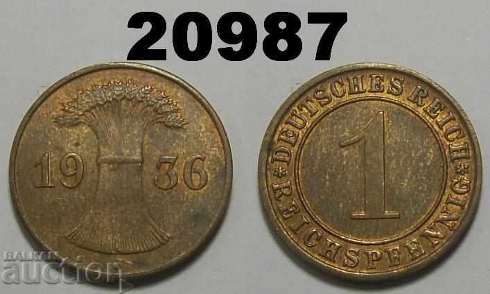 Germania 1 Reich Pfennig 1936 J.